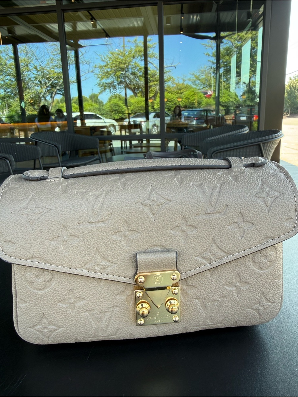 Louis Vuitton Taupe Monogram Leather Crossbody Bag